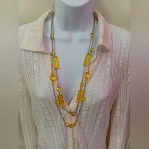 Chic Yellow Beaded Necklace